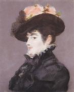 Edouard Manet Portrait de Jeanne Martin au Chapeau orne d'une Rose oil on canvas